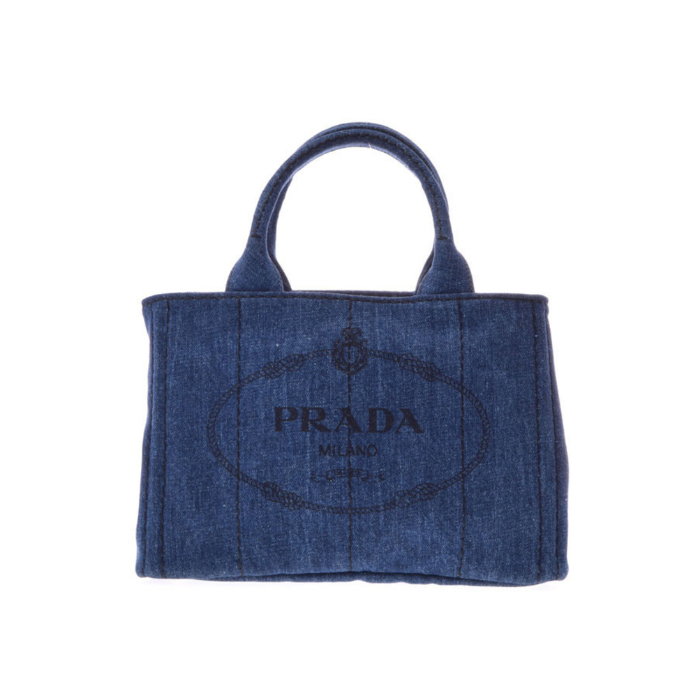 Prada Canapa Tote Bag Blue Denim